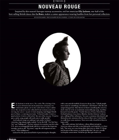 Elly Jackson - La Roux - BlackBook